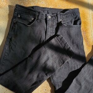Levi's | 512 Black Denim Straight Cut Stretchy Jeans Size 32